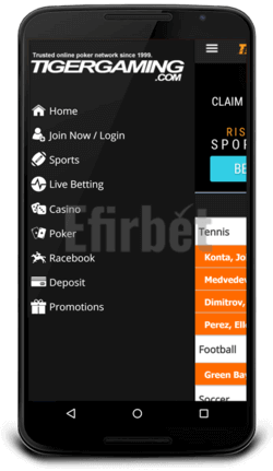 tigergaming android app navigation