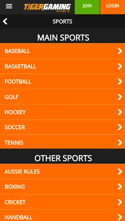 tigergaming mobile screenshot