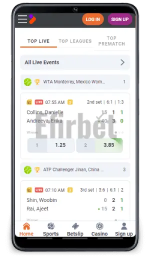 Tonybet app in-play