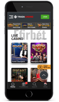 Trada Casino Live Games on iOS