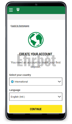 Unibet app registration