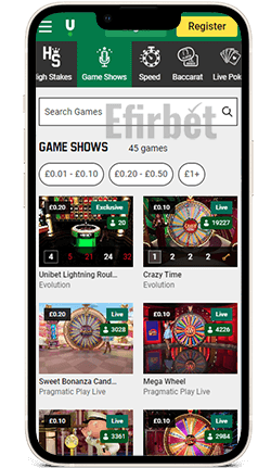 Unibet Casino App iOS Game Shows