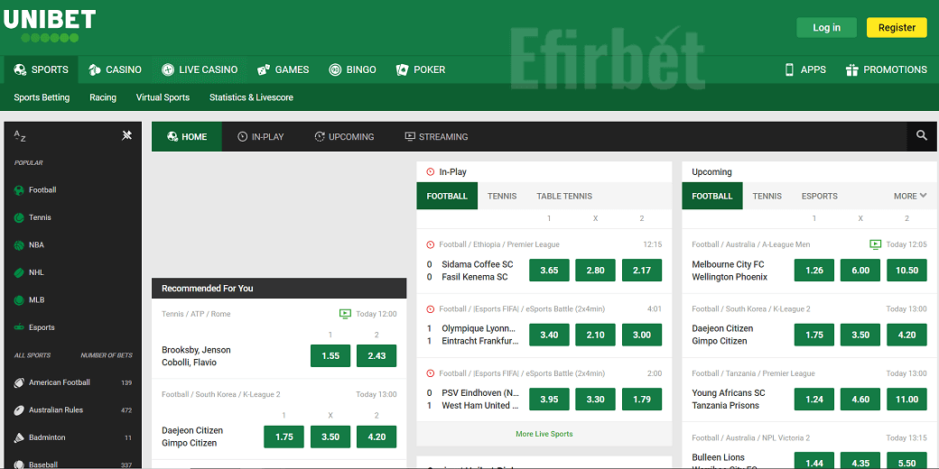 Unibet European betting site