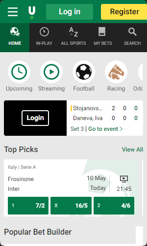 Unibet Mobile Screenshot