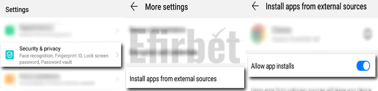 Unknown sources install apps for Android
