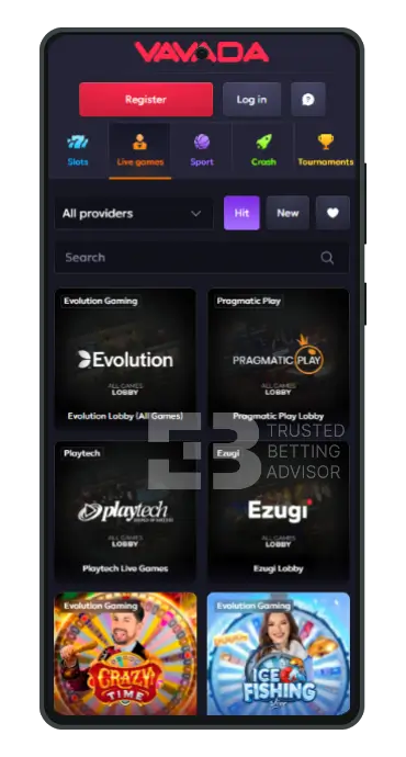 Vavada App Android Live Casino