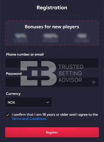 Vavada Registration Form