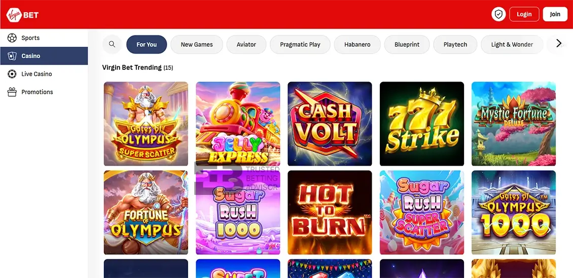 Virgin Bet Casino Games South Africa