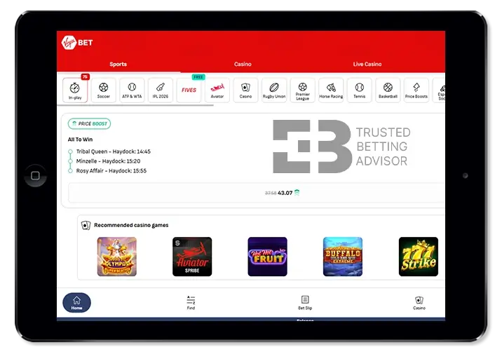 Virgin Bet Mobile Version Tablet South Africa