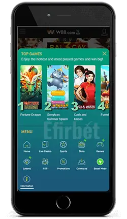 W88 iOS Menu
