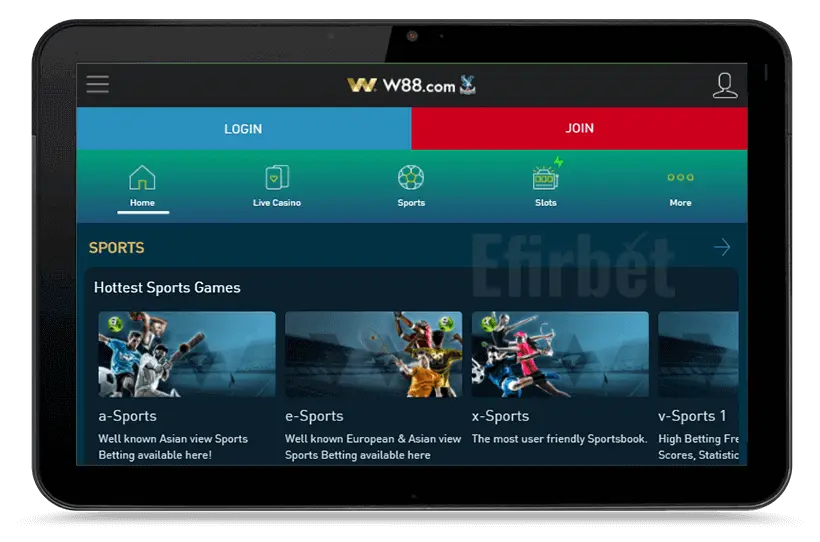 W88Mobile Version Tablet