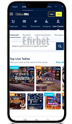 William Hill iOS App Live Casino