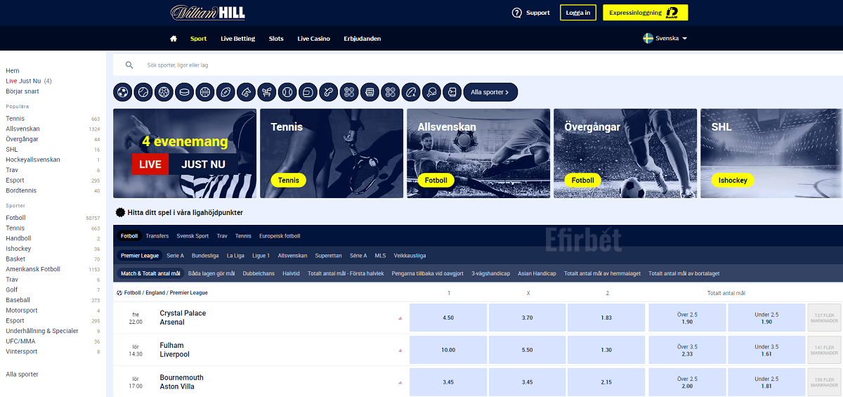 William Hill best betting sites Sweden