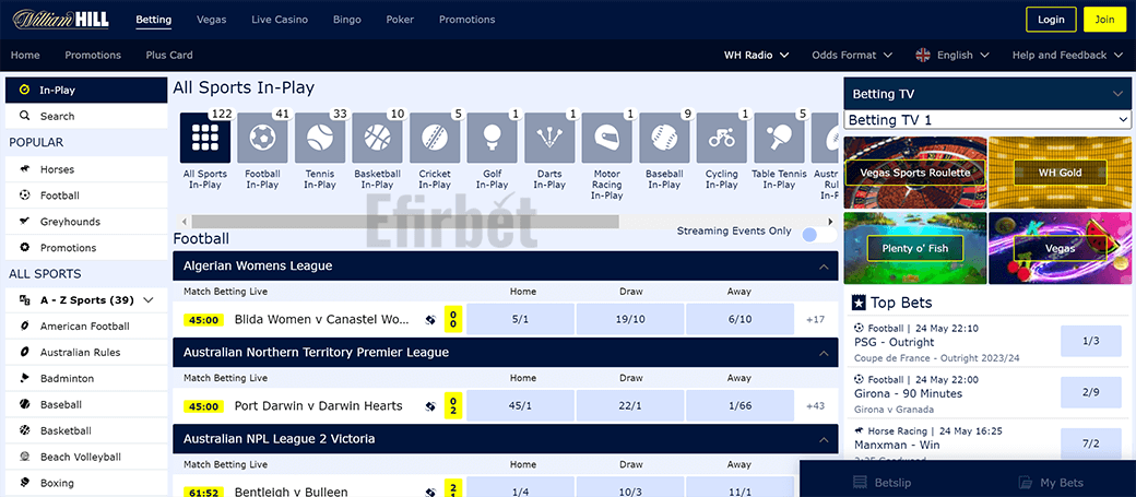 William Hill Live Betting