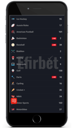 Sport bets in Winbet app for Android