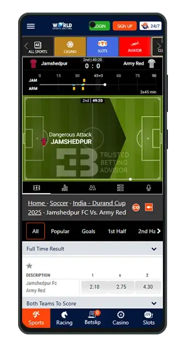 WSB Mobile App Android Live Betting