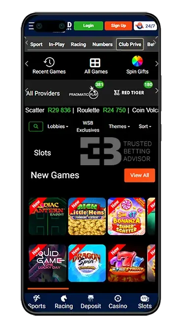 WSB Mobile App Huawei Slots