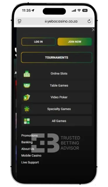 Yebo casino mobile