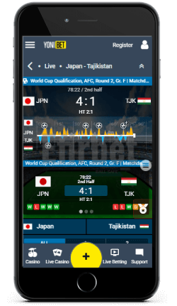 Yonibet mobile in-play