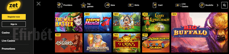 zet casino design