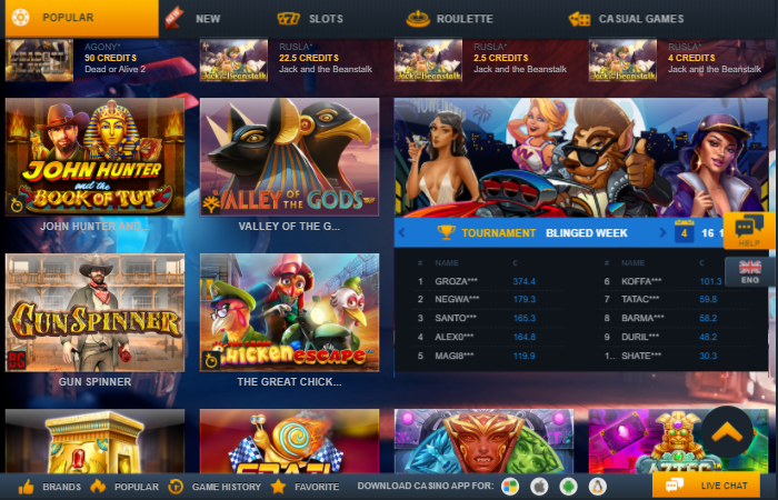ZigZag777 Casino Desktop Screenshot