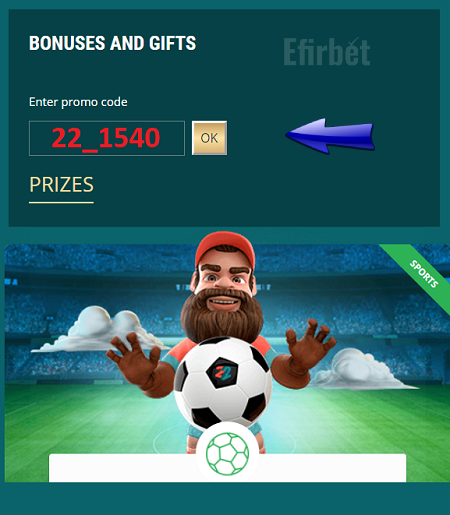 22Bet bonus code enter