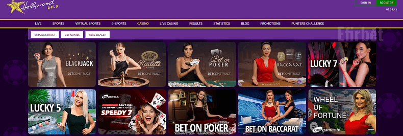 Hollywoodbets live casino