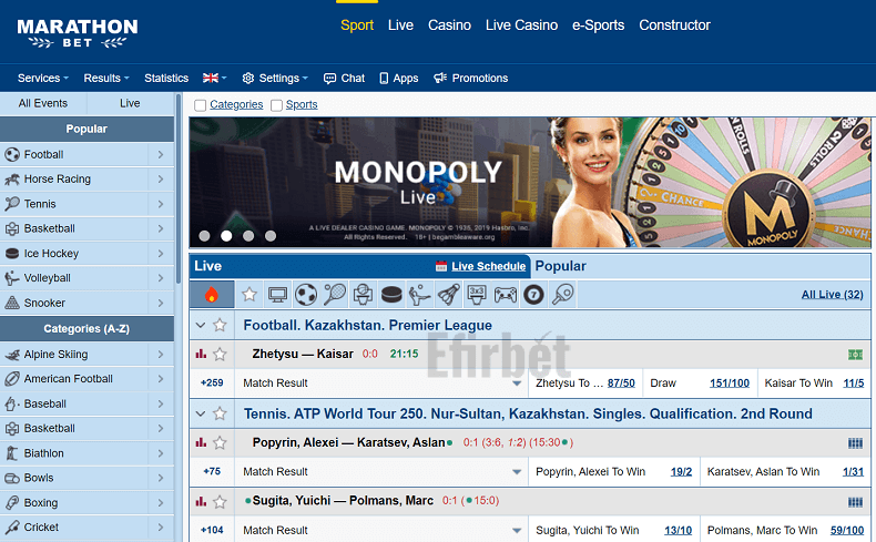 Marathonbet Live Results