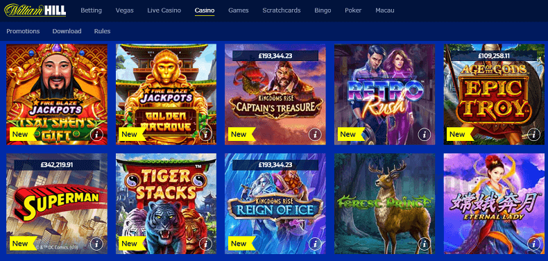 William hill games slot online and casino games no deposit